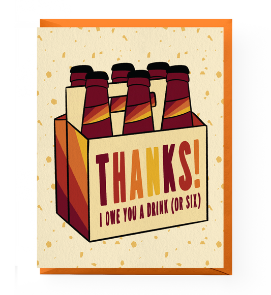 Six Pack Thank You Card