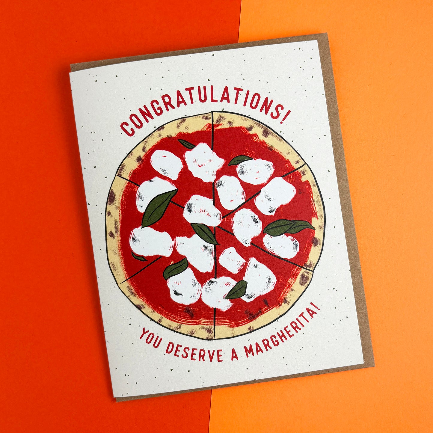 Margherita Pizza Congratulations Card