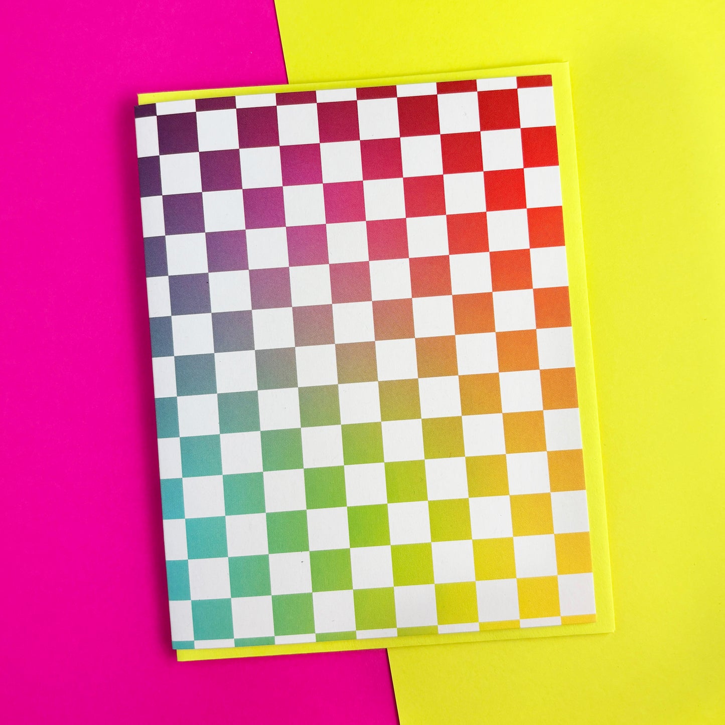 Rainbow Checkerboard Greeting Card