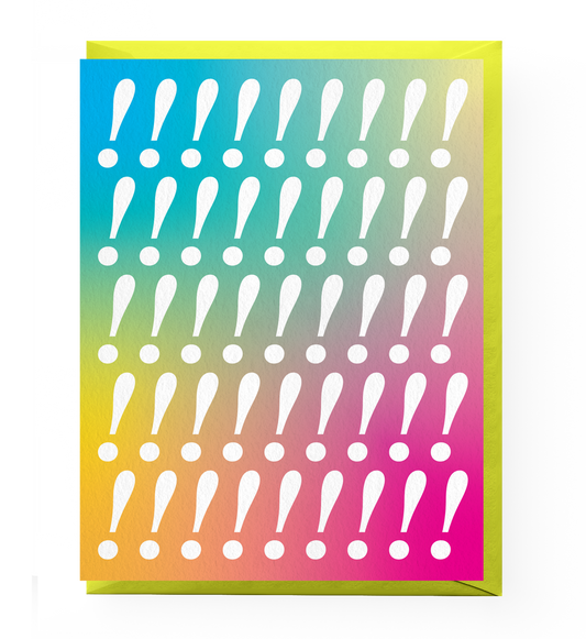 Rainbow Exclamation Congratulations Card