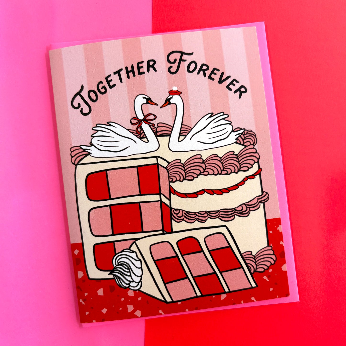 Swan Cake Wedding & Anniversary Card