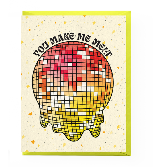 Melted Disco Ball Love Card