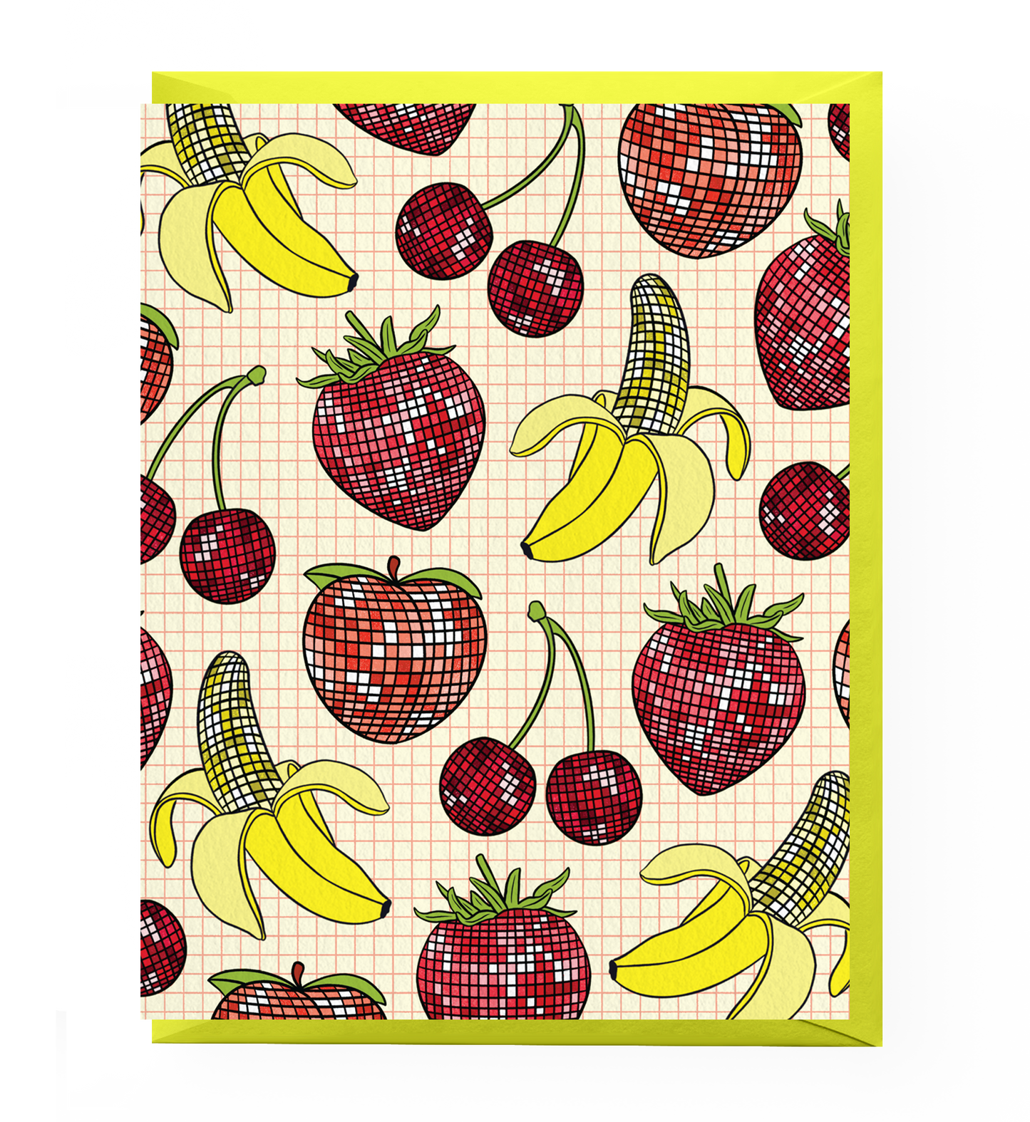 Disco Fruits Greeting Card