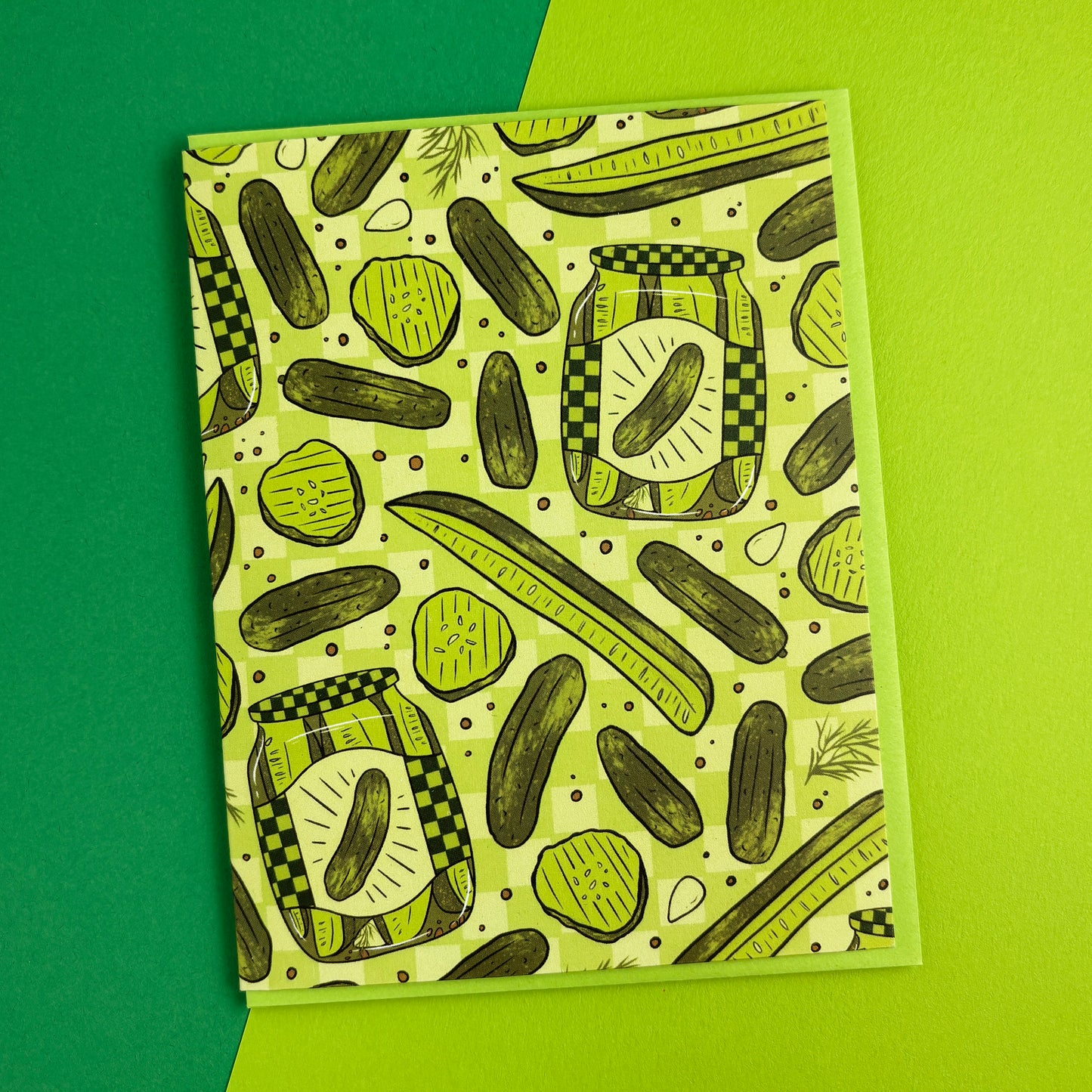 Pickle Patterned Greeting Card