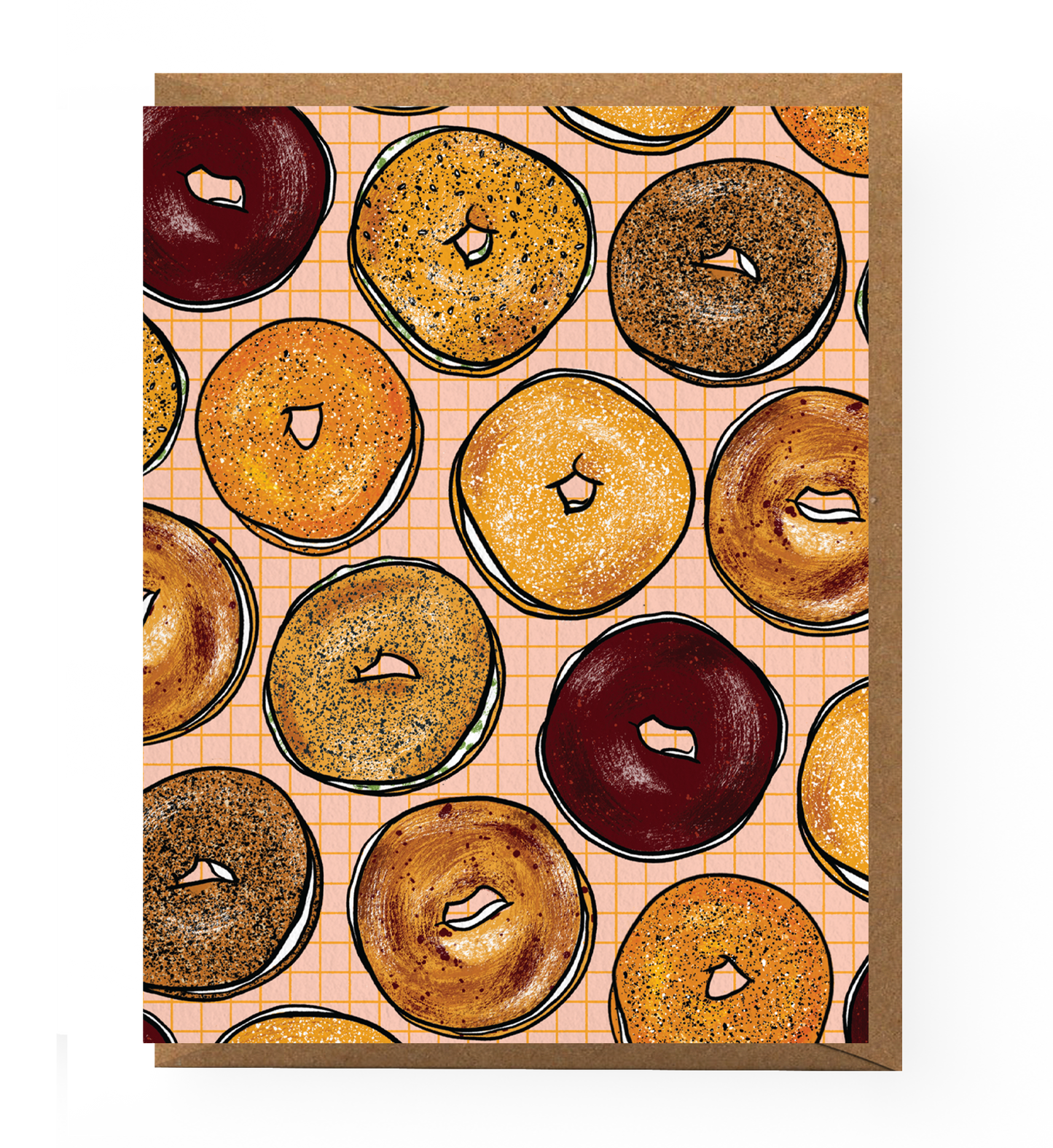 Bagel Patterned Greeting Card