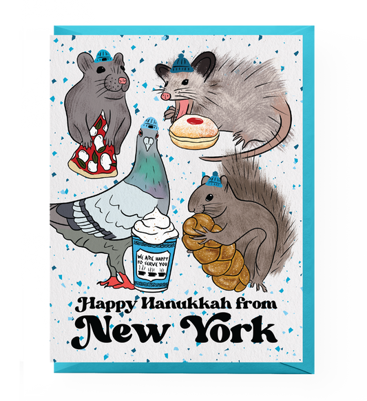 NYC Animal Hanukkah Card