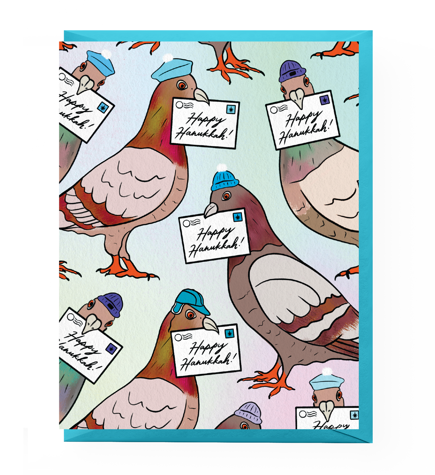 Pigeon Hanukkah Letters Card