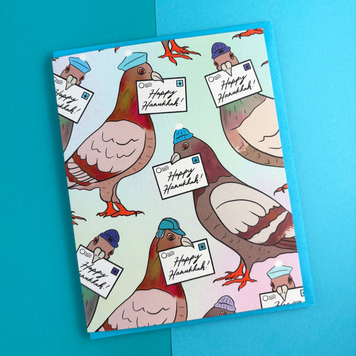Pigeon Hanukkah Letters Card