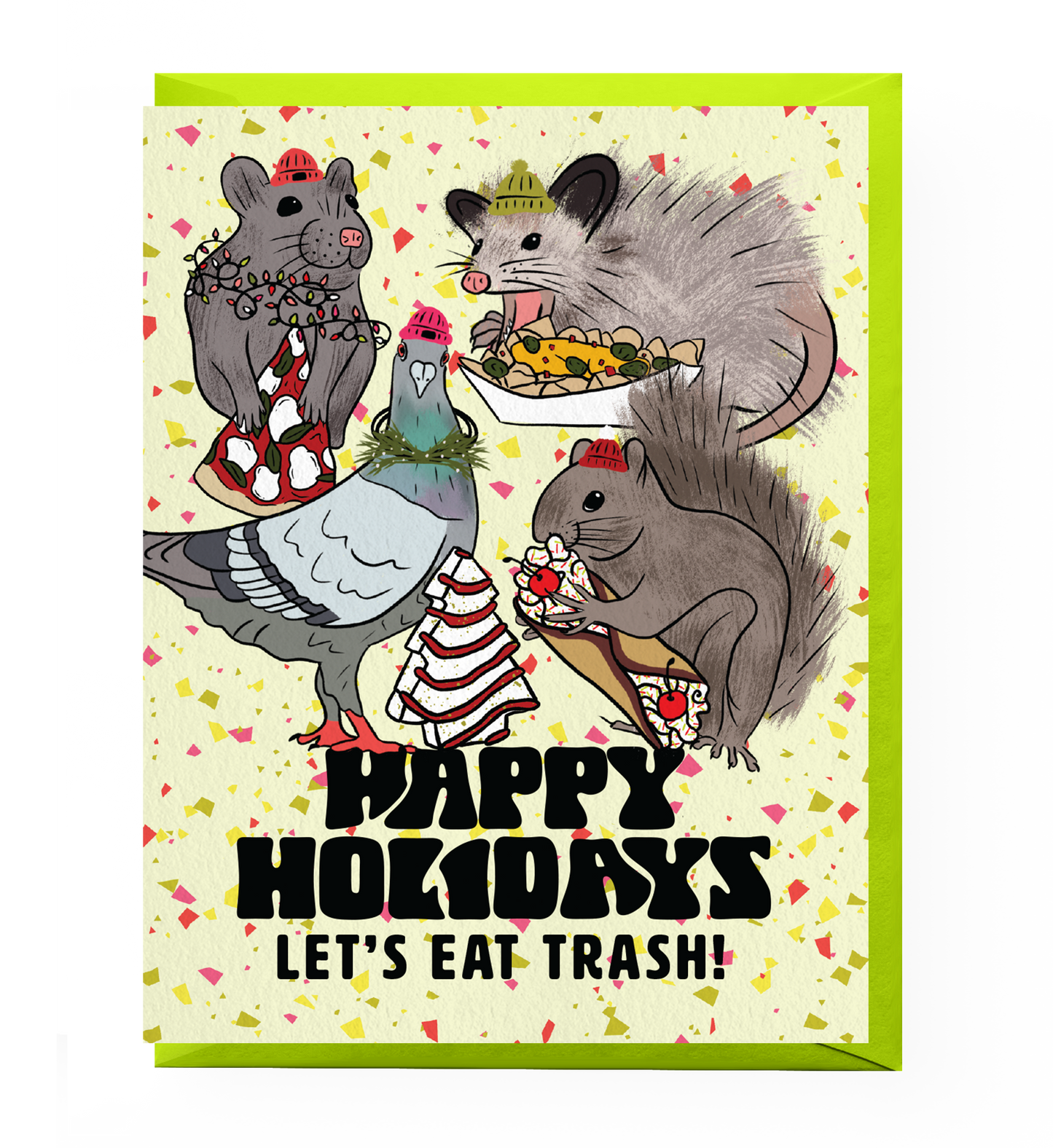 Trash Animals Holiday Card