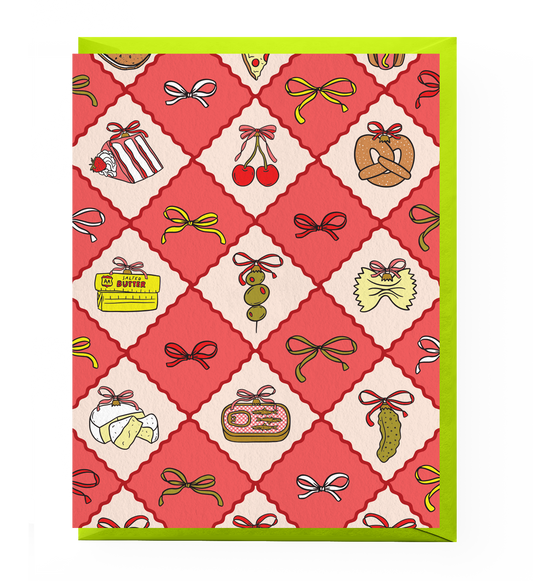 Food Ornament Check Holiday Card