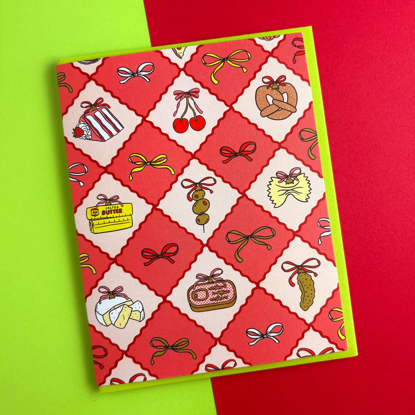 Food Ornament Check Holiday Card