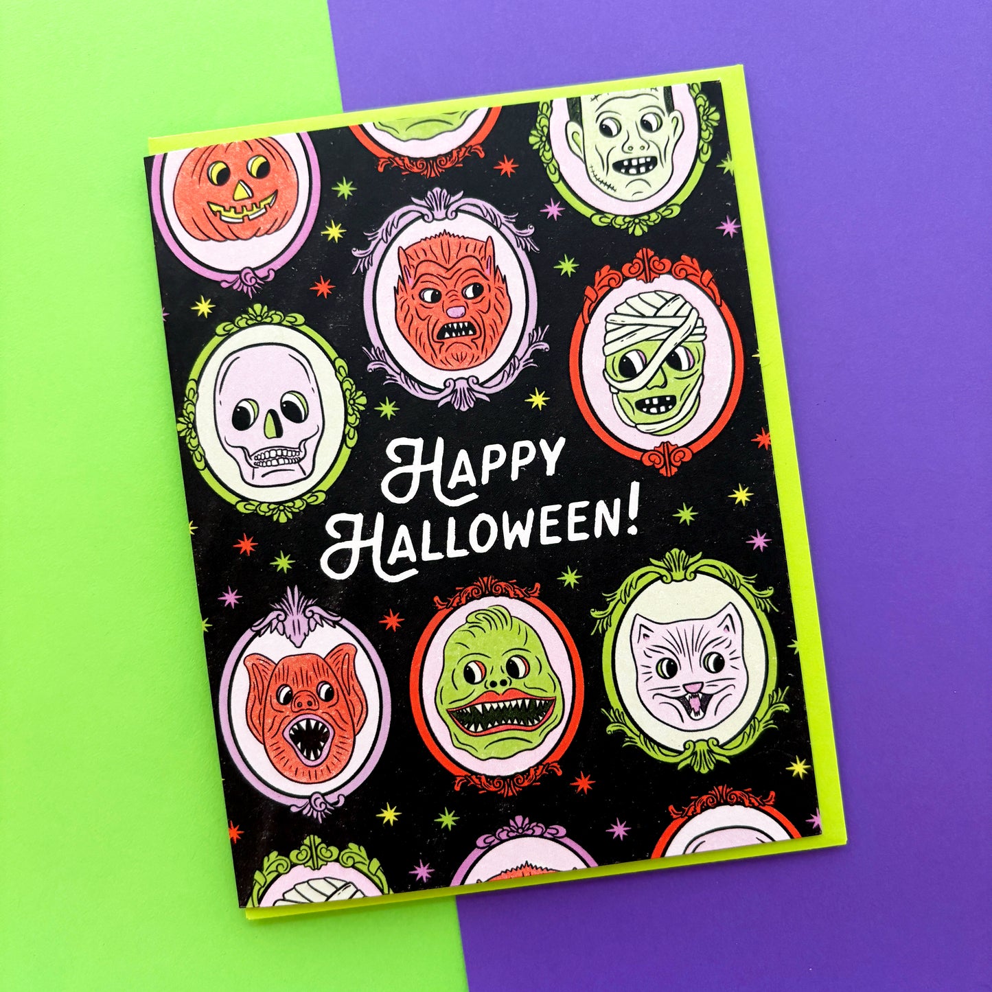 Monster Mask Halloween Card