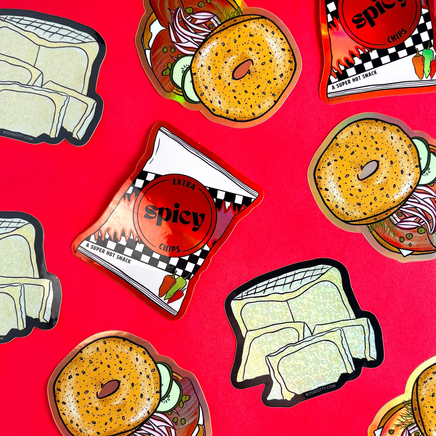 Glitter Cheese Sticker