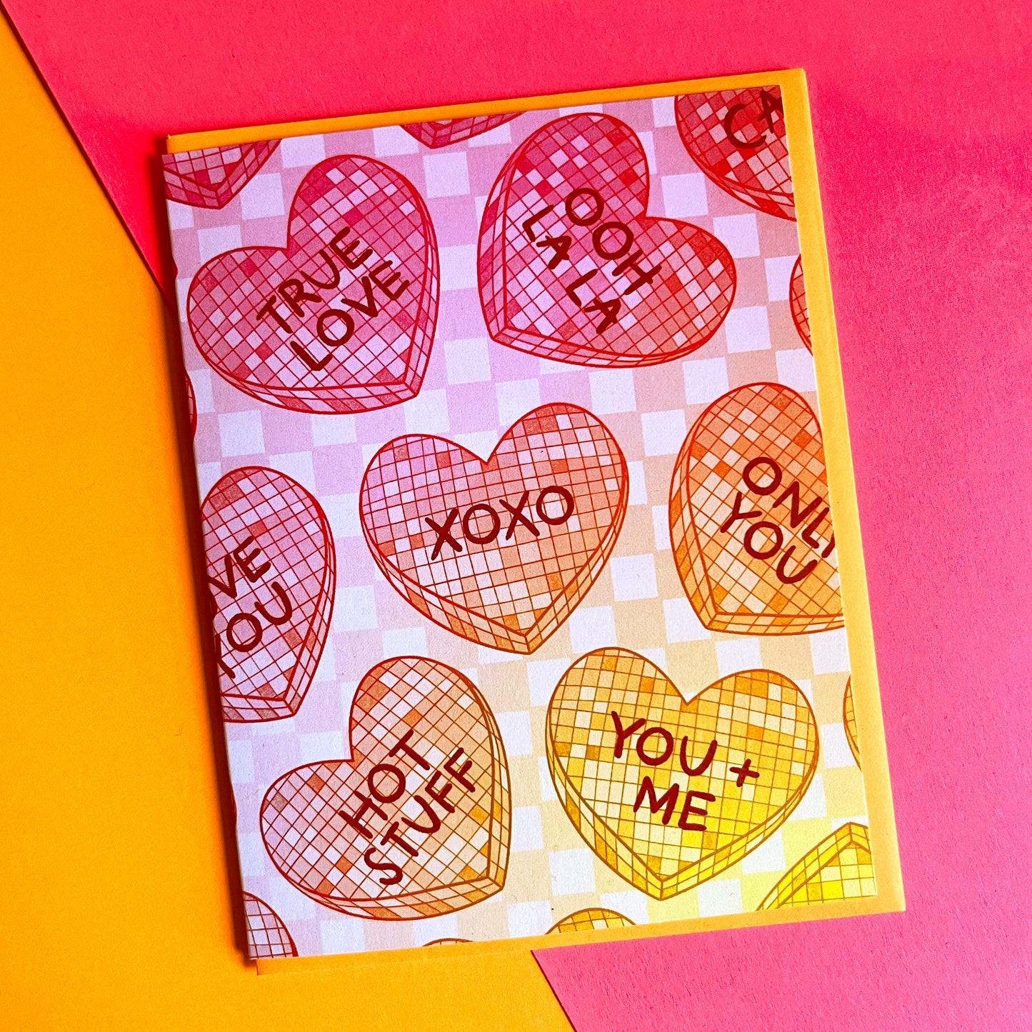 Disco Candy Hearts Valentine's Day Card