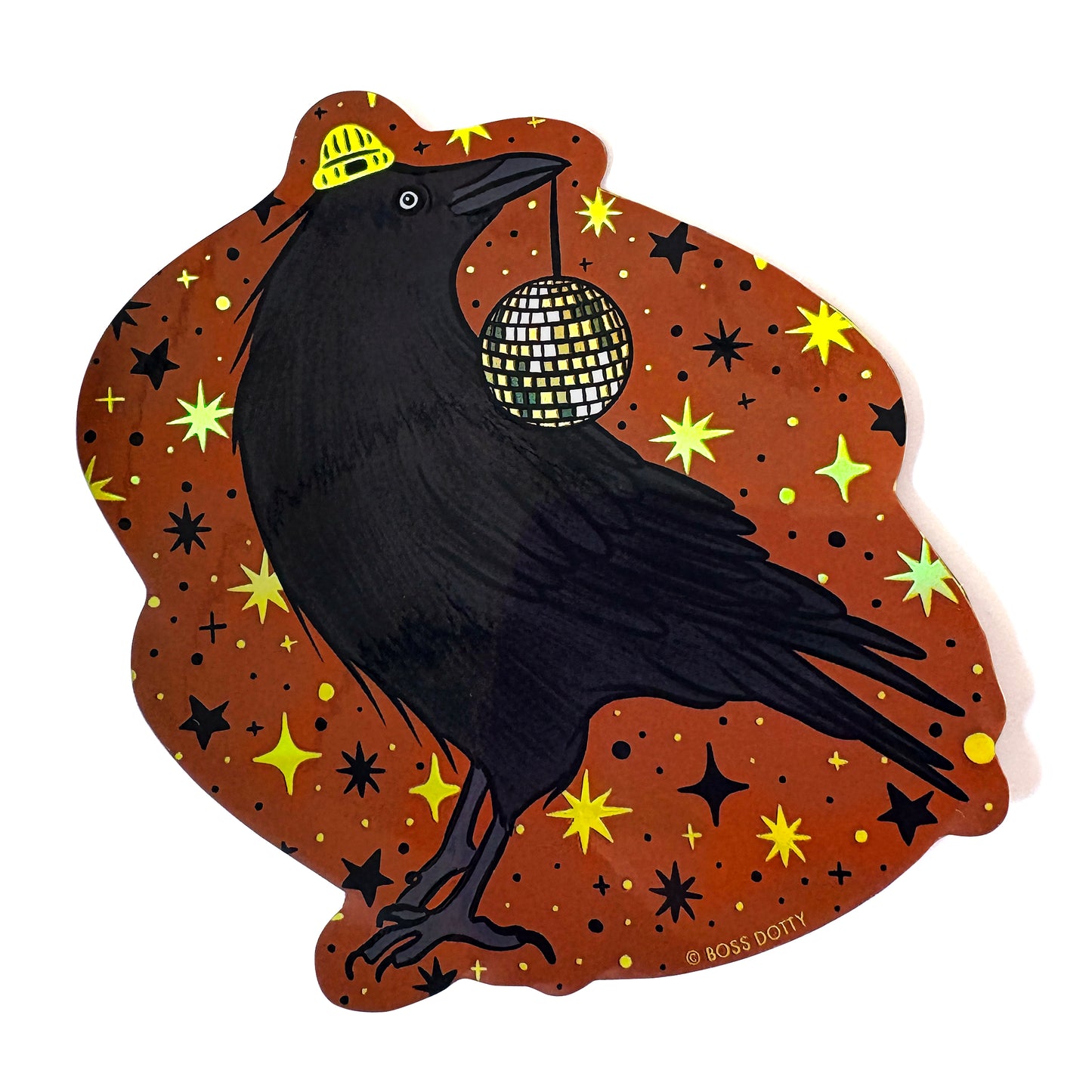 Disco Crow Holographic Sticker