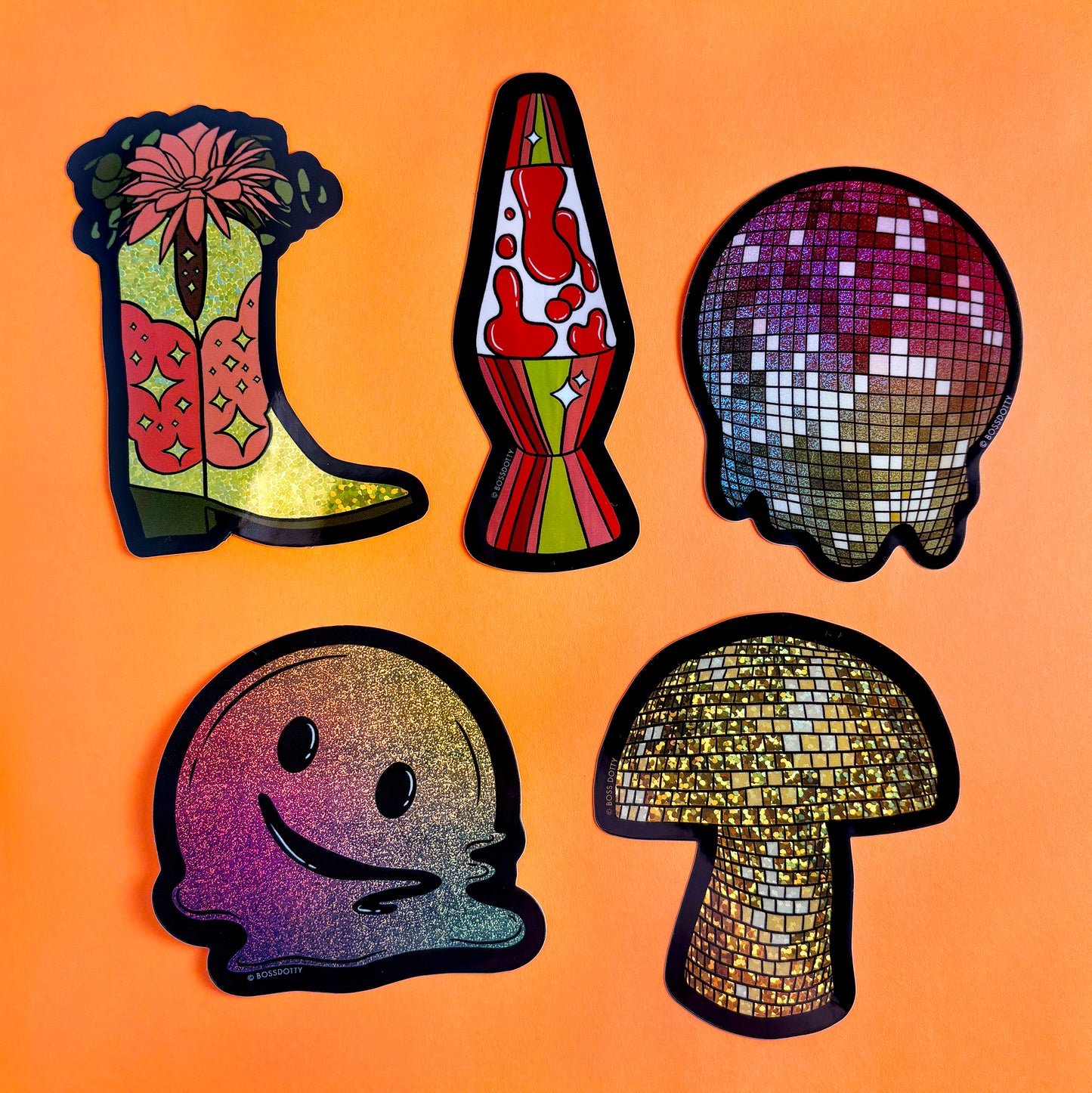 Melting Disco Ball Glitter Sticker