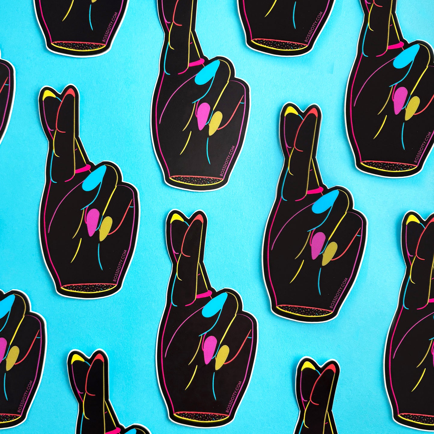 Fingers Crossed Sticker