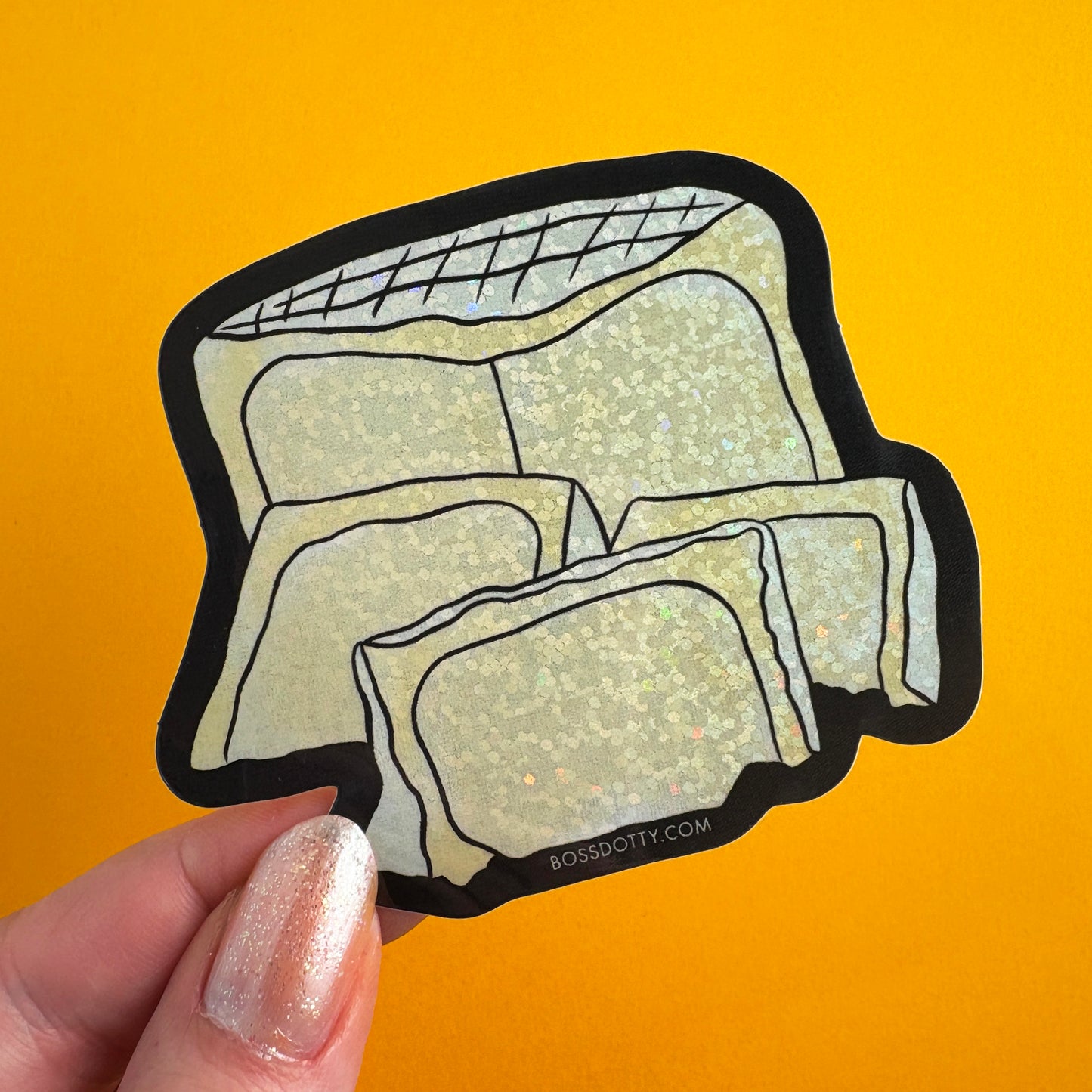 Glitter Cheese Sticker