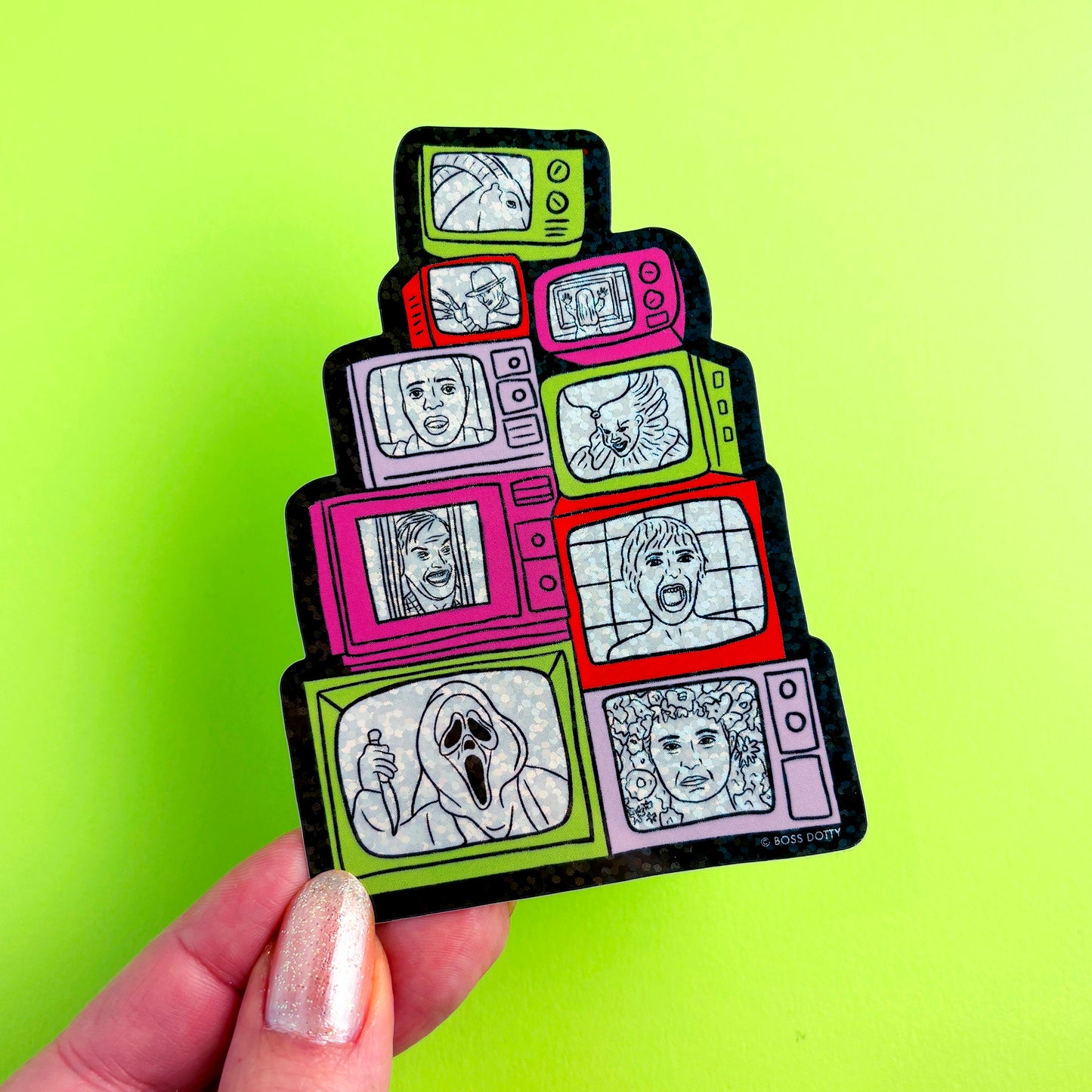 Horror Film Glitter Sticker