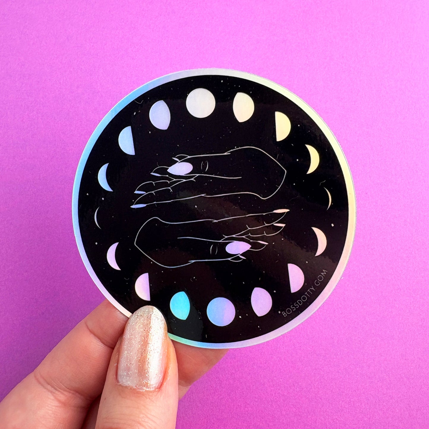 Moon Phases Holographic Sticker