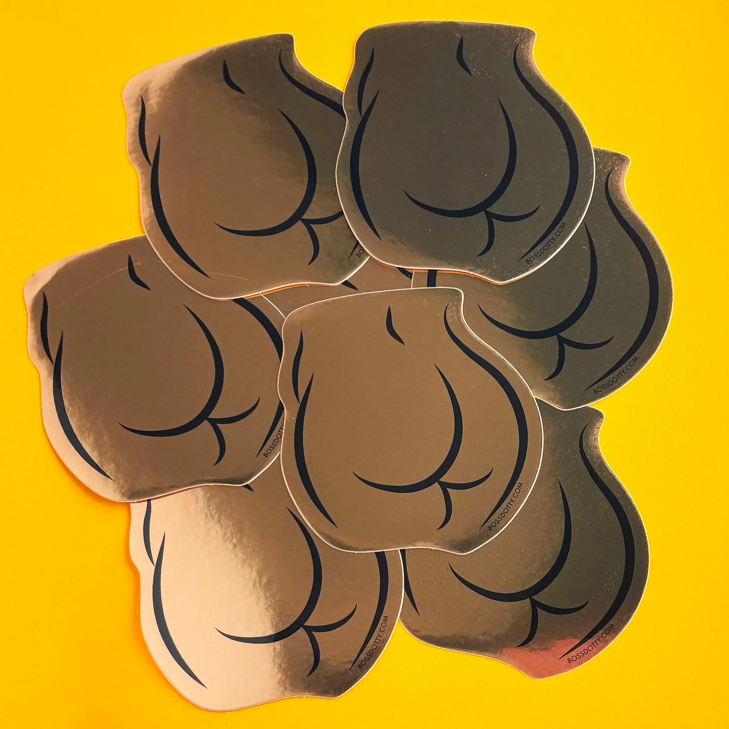 Rose Gold Butt Metallic Sticker