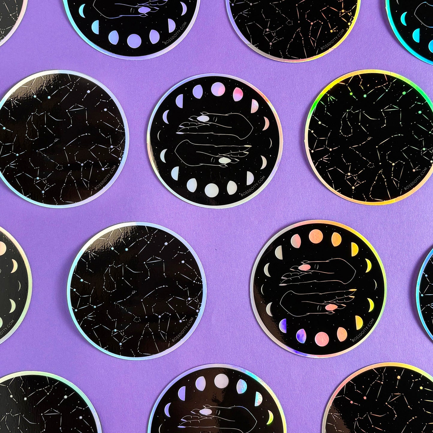 Moon Phases Holographic Sticker