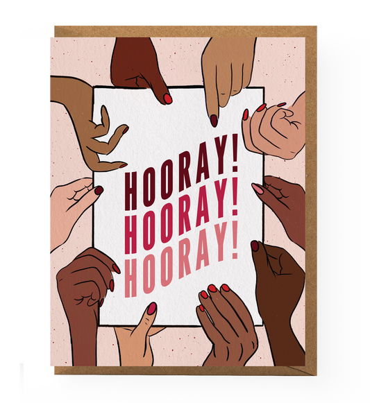 Hooray Hands Congratulations Card