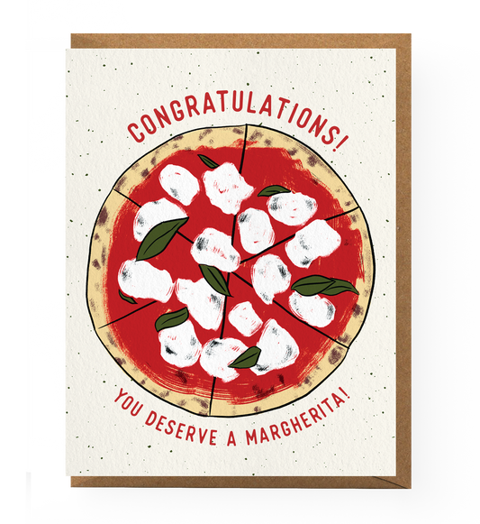 Margherita Pizza Congratulations Card