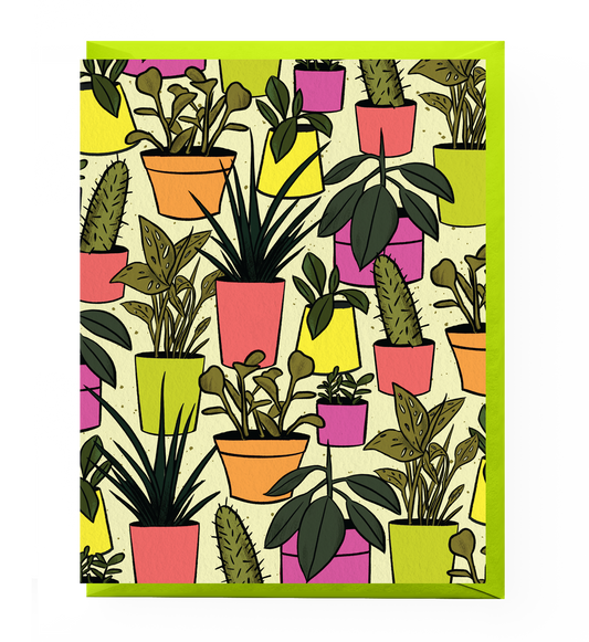 House Plant Pattern Greeting Card
