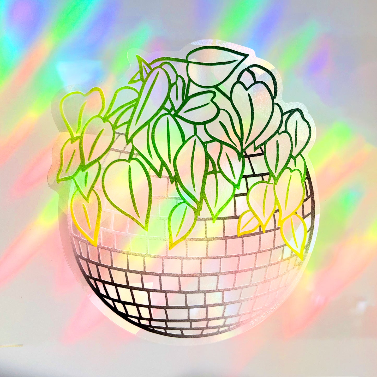 Disco Ball Planter Suncatcher Sticker