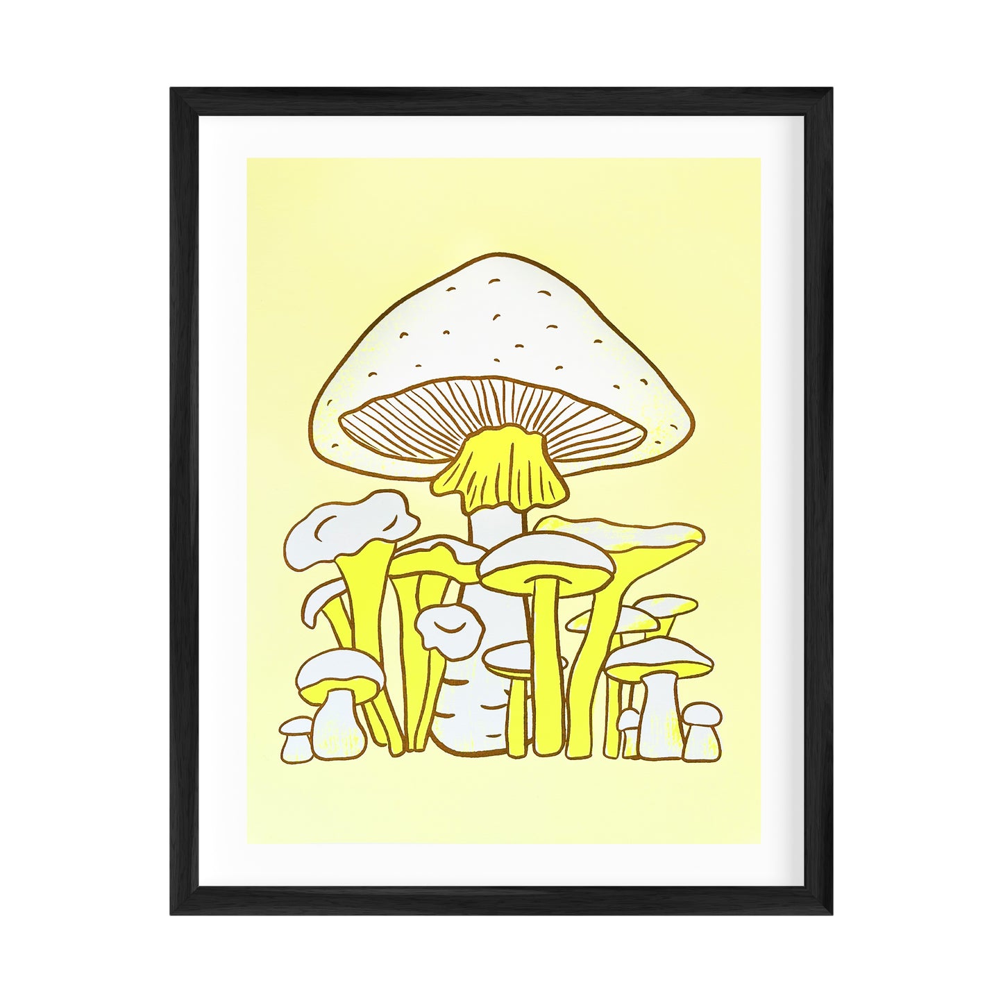 Mushrooms Silkscreened Art Print