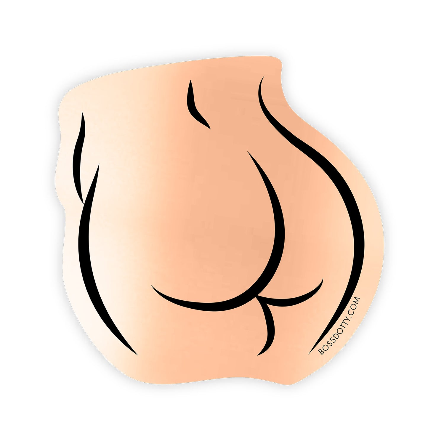 Rose Gold Butt Metallic Sticker