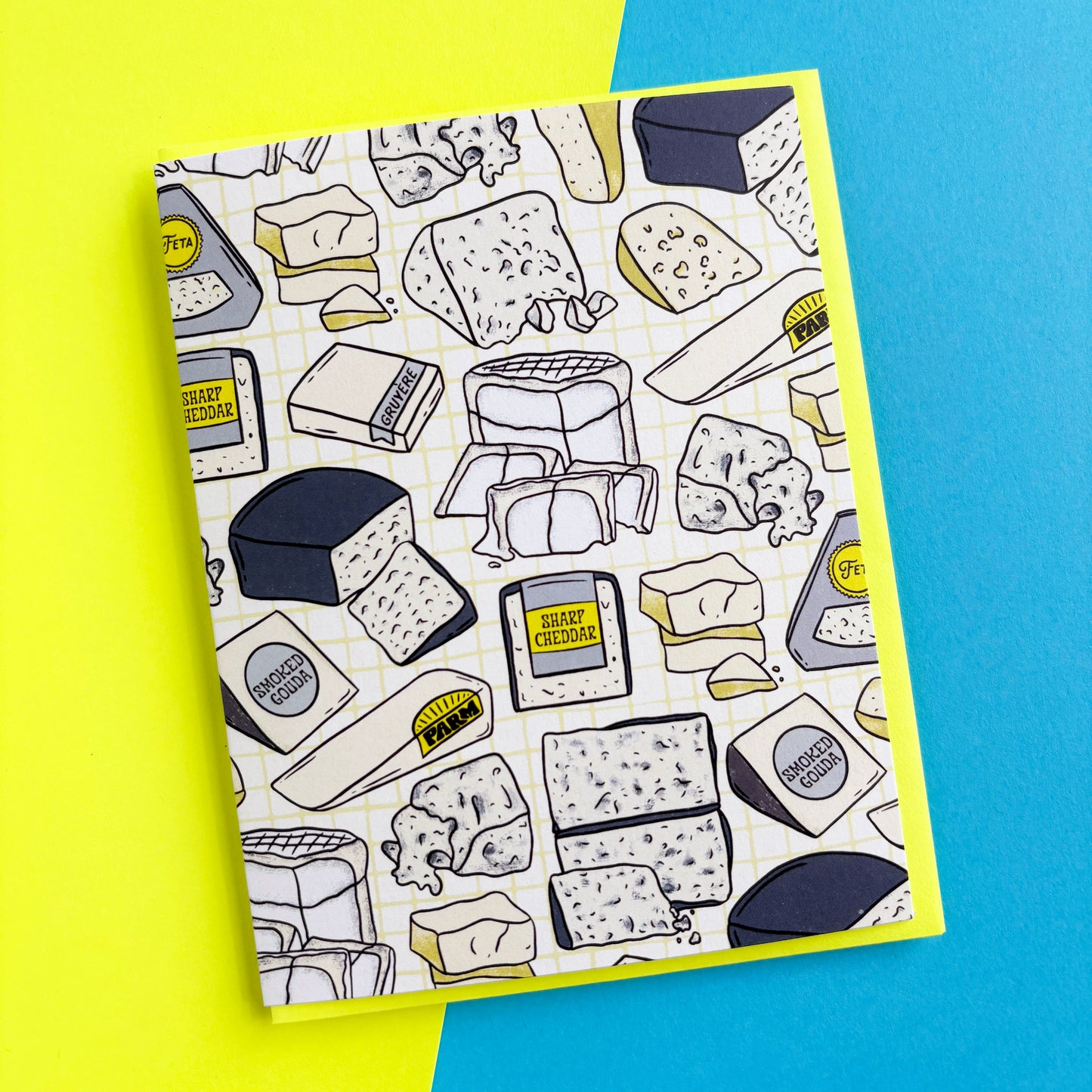 Cheese Patterned Greeting Card