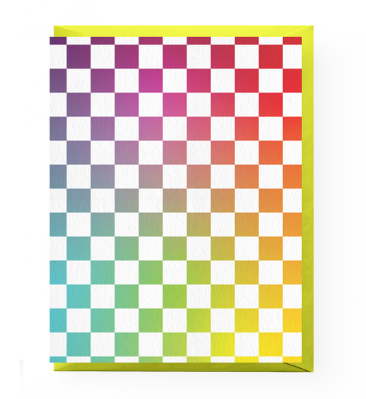 Rainbow Checkerboard Greeting Card