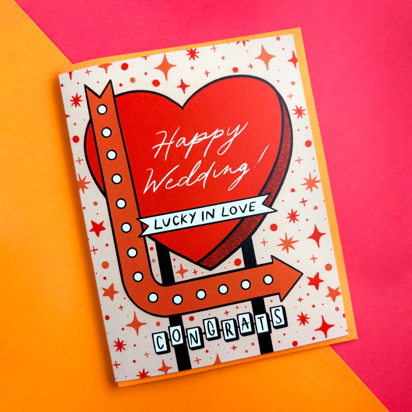 Lucky In Love Wedding Card