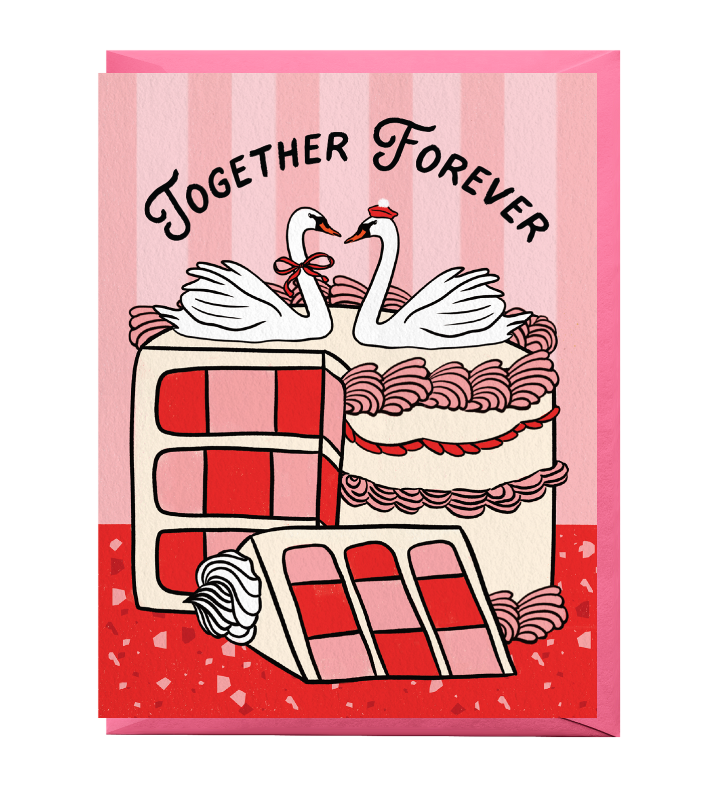 Swan Cake Wedding & Anniversary Card