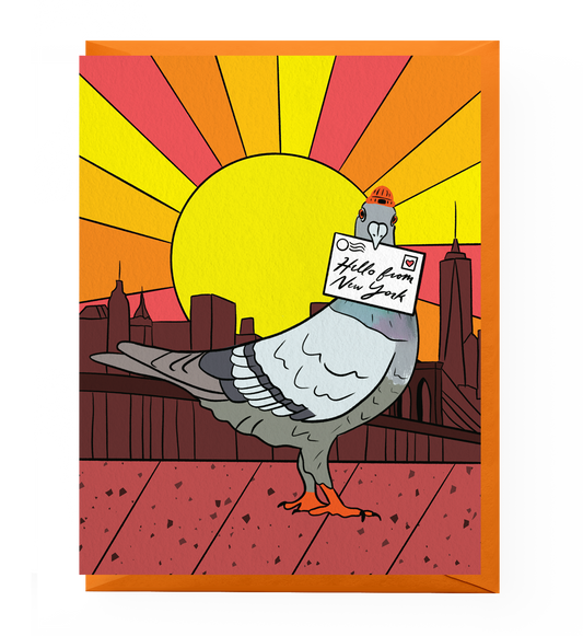 Hello From New York Pigeon Card