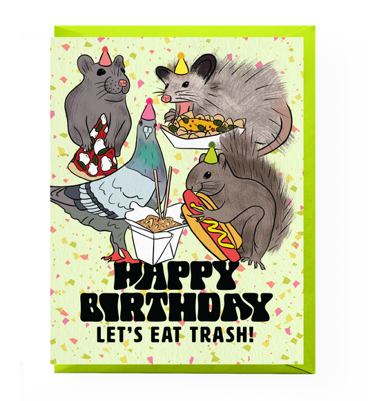 Trash Animals Birthday Card