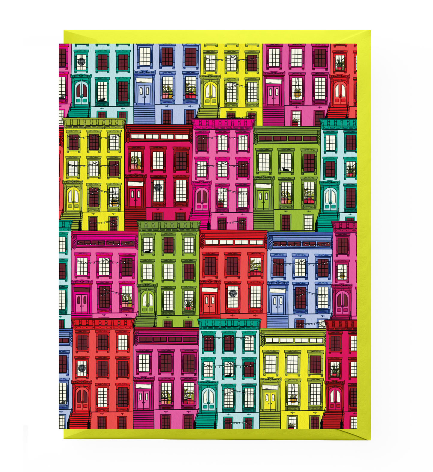 Brownstone Patterned Greeting Card