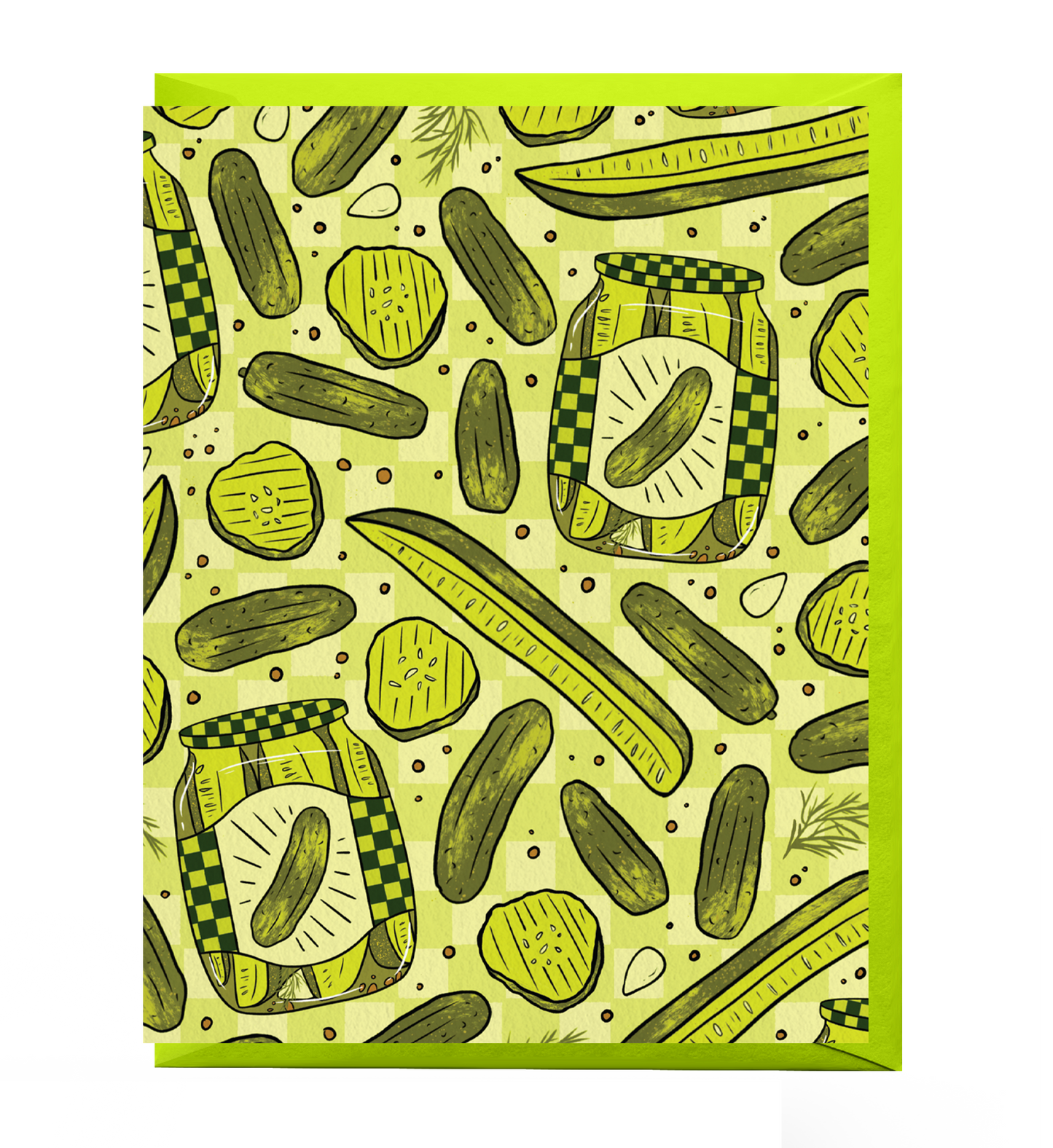 Pickle Patterned Greeting Card