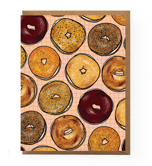 Bagel Patterned Greeting Card