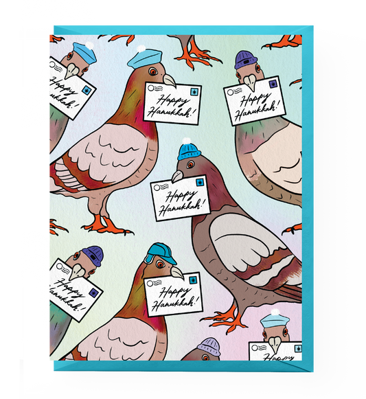 Pigeon Hanukkah Letters Card