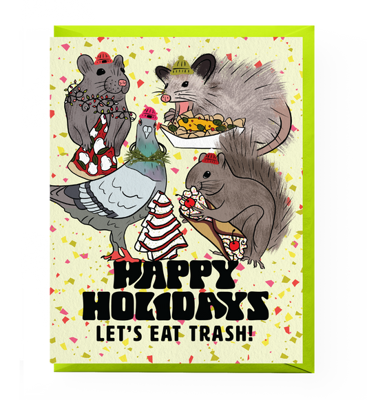 Trash Animals Holiday Card