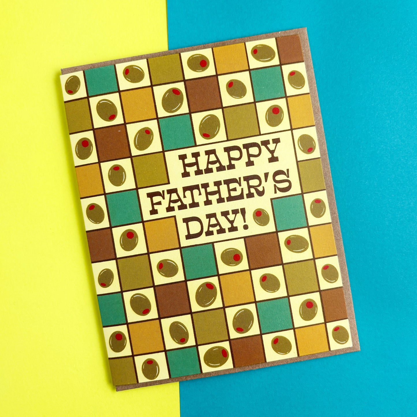 Olive Check Father's Day Card
