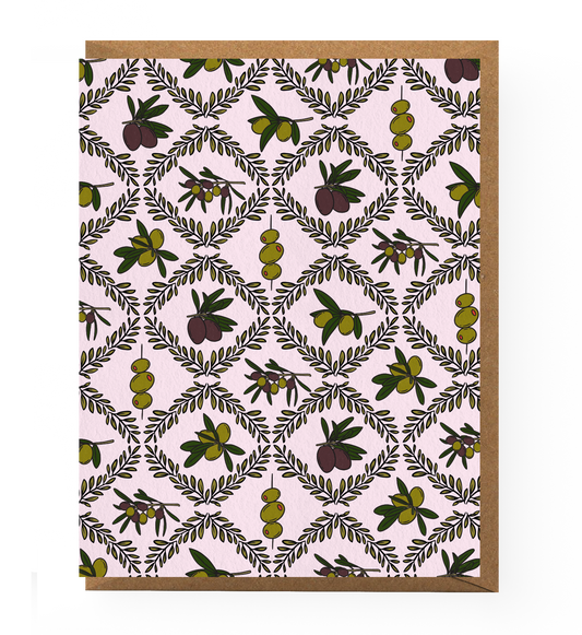Olives Patterned Greeting Card