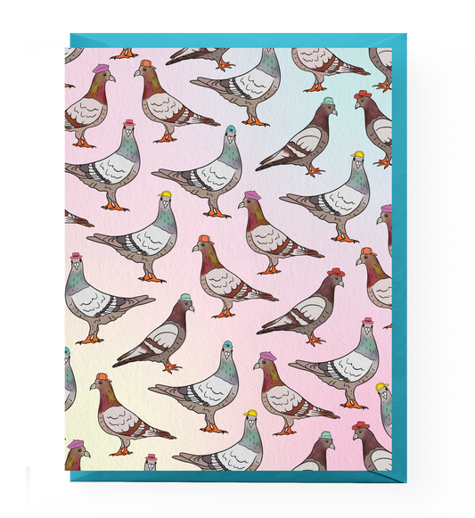 Pigeons Patterned Greeting Card