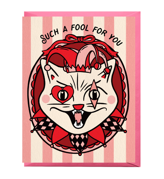 Cat Jester Love Card