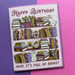 Bookshelf Birthday Card