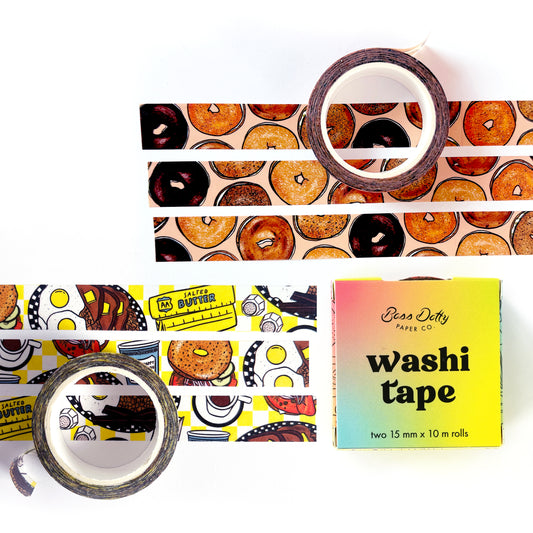 Bagels & Breakfast Food Washi Tape Boxed Set
