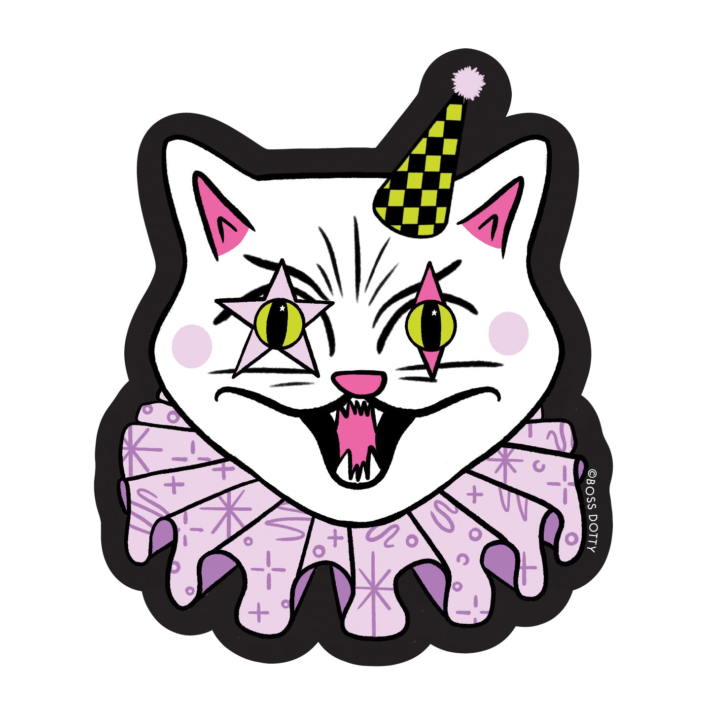 Cat Clown Sticker